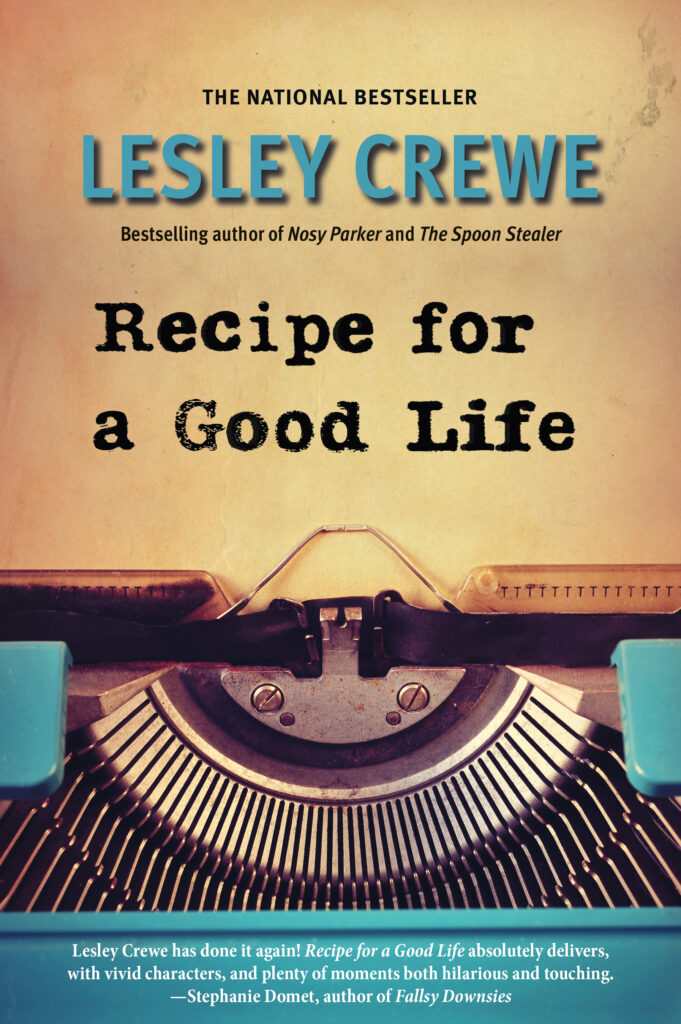 Typewriter loaded with paper with words Recipe for a Good Life